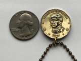 1997 Dominican Republic 1 Peso coin pendant necklace jewelry Quisqueya Zona Colonial Pico Duarte Cap Cana Saona Island Baní caribbean beach n001004