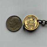 1936 France 50 Centimes French coin rolo link bracelet fashion jewelry Marianne Phrygian cap Paris Marseille Lyon Toulouse Le Havre Bordeaux Nice Strasbourg Carcassonne Nantes Lille Montpellier Dijon Rennes Reims Avignon Metz Toulon Angers Dijon b000121