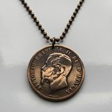 1866! Italy Italia 10 Centesimi Italian coin pendant king Vittorio Emanuele II Rome Milan Venice Florence Napoli Palermo Bologna Verona Torino Pisa Capri Siena Tuscany Matera Lecce Genoa Parma Modena Cagliari Cinque Terre Livorno Padua Ancona n001069
