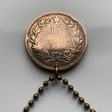 1866! Italy Italia 10 Centesimi Italian coin pendant king Vittorio Emanuele II Rome Milan Venice Florence Napoli Palermo Bologna Verona Torino Pisa Capri Siena Tuscany Matera Lecce Genoa Parma Modena Cagliari Cinque Terre Livorno Padua Ancona n001069