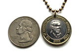 2001 Jamaica 20 Dollars coin pendant alligator crocodile pineapple Kingston May Pen Montego Bay Ocho Ríos Portmore Spanish Town Mandeville Jamrock Jamdung Patois dub ska Caribbean Patwah reggae Rastafari Marcus Garvey Greater Antilles British n001548