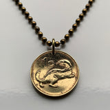 Malta 1 Cent moneda colgante collar joyería maltés lindo pequeño hurón comadreja menos armiño visones Valletta Żabbar Città Pinto Paola Qrendi Mnajdra George Cross Gozo Tarxien n000629