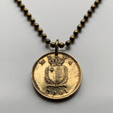 Malta 1 Cent moneda colgante collar joyería maltés lindo pequeño hurón comadreja menos armiño visones Valletta Żabbar Città Pinto Paola Qrendi Mnajdra George Cross Gozo Tarxien n000629