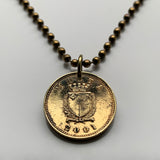 Malta 1 Cent moneda colgante collar joyería maltés lindo pequeño hurón comadreja menos armiño visones Valletta Żabbar Città Pinto Paola Qrendi Mnajdra George Cross Gozo Tarxien n000629