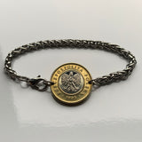 1995 Poland Polska 2 Zlote Stainless Steel Wheat Braided Chain coin bracelet white Polish eagle Warsaw Krakow Lodz Wrocław Poznan Gdansk Szczecin Bydgoszcz Lublin Katowice Polak Polans Poles Slavs Zakopane Oswiecim Kolobrzeg b000029