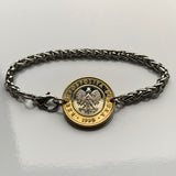 1995 Poland Polska 2 Zlote Stainless Steel Wheat Braided Chain coin bracelet white Polish eagle Warsaw Krakow Lodz Wrocław Poznan Gdansk Szczecin Bydgoszcz Lublin Katowice Polak Polans Poles Slavs Zakopane Oswiecim Kolobrzeg b000029
