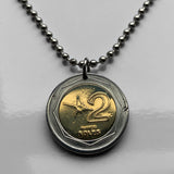 2009 Peru 2 Soles coin pendant Peruvian Nazca Nasca Lines hummingbird bird Ica Valley ancient mysterious desert line geoglyphs drawings UFO Nasca Heritage Site Paracas motifs Atacama desert Cahuachi Central Andes archaeological site n001085