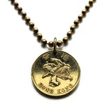 1998 Hong Kong China 10 Cents coin pendant Bauhinia orchid flower blossom Sham Shui Po Yau Tsim Mong Kwai Tsing Tai Po Sha Tin Chinese orchid Pearl River Delta Kwun Tong Yuen Long Kwai Tsing Tuen Mun Sai Kung Kowloon Wong Tai Sin Victoria Harbour n000607