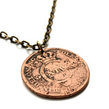 antique! 1822 Sweden Sverige 1/2 Skilling coin pendant Swedish crown Tre Kroner initial C Stockholm Malmo Orebro Vasteras Helsingborg Norrkoping Smolandia Swede Norrland Gothenburg Linkoping Scandinavia Nordic Viking Gotaland Ostergotland Norsemen n003584
