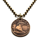 1935 Austria Osterreich 1 Groschen coin pendant necklace jewelry Austrian eagle Vienna Salzburg Innsbruck Graz Linz Tyrol Villach Carinthia Sankt Pölten Wels Sölden Ischgl Gmunden Vorarlberg Hallstatt Styria n001294