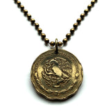 Mexico 50 Centavos coin pendant necklace fashion jewelry Mexican eagle Ecatepec Guadalajara Puebla Juárez Tijuana León Monterrey Acapulco Yucatán Cancún Cuernavaca Oaxaca Jalisco Zapopan Toluca Chihuahua Morelia n002706