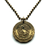 Mexico 50 Centavos coin pendant necklace fashion jewelry Mexican eagle Ecatepec Guadalajara Puebla Juárez Tijuana León Monterrey Acapulco Yucatán Cancún Cuernavaca Oaxaca Jalisco Zapopan Toluca Chihuahua Morelia n002706