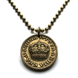 1938 Yugoslavia Jugoslavija Dinar coin pendant golden crown Serbia Croatia Belgrade Bosnia Herzegovina Kosovo Slovenia Montenegro Vardar Macedonia Zagreb Skopje Sarajevo Sibenik Podgorica Vojvodina South Slavic Novi Sad Ljubljana Nis Split Balkans n001398