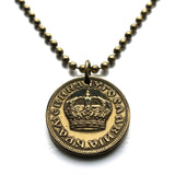 1938 Yugoslavia Jugoslavija Dinar coin pendant golden crown Serbia Croatia Belgrade Bosnia Herzegovina Kosovo Slovenia Montenegro Vardar Macedonia Zagreb Skopje Sarajevo Sibenik Podgorica Vojvodina South Slavic Novi Sad Ljubljana Nis Split Balkans n001398