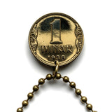 1938 Yugoslavia Jugoslavija Dinar coin pendant golden crown Serbia Croatia Belgrade Bosnia Herzegovina Kosovo Slovenia Montenegro Vardar Macedonia Zagreb Skopje Sarajevo Sibenik Podgorica Vojvodina South Slavic Novi Sad Ljubljana Nis Split Balkans n001398