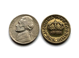 1938 Yugoslavia Jugoslavija Dinar coin pendant golden crown Serbia Croatia Belgrade Bosnia Herzegovina Kosovo Slovenia Montenegro Vardar Macedonia Zagreb Skopje Sarajevo Sibenik Podgorica Vojvodina South Slavic Novi Sad Ljubljana Nis Split Balkans n001398