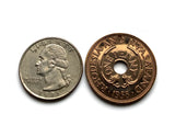 1963 Rhodesia Nyasaland Zimbabwe Malawi 1 Penny coin pendant African elephants Salisbury Bulawayo Shona Ndebele Chewa Bantu Harare Epworth Gweru Kwekwe Manicaland Zomba Livingstone Lusaka Lilongwe Masvingo Hwange National Park Mutare Chitungwiza n000138