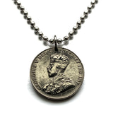 1933 Canada 5 Cents coin pendant necklace fashion jewelry Canadian maple leaves British King George V Ottawa Montreal Quebec Toronto Ontario Vancouver Calgary British Columbia Alberta Nova Scotia New Brunswick Manitoba Nunavut Victoria beaver n000370