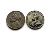 1933 Canada 5 Cents coin pendant necklace fashion jewelry Canadian maple leaves British King George V Ottawa Montreal Quebec Toronto Ontario Vancouver Calgary British Columbia Alberta Nova Scotia New Brunswick Manitoba Nunavut Victoria beaver n000370