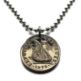 1981 Portugal 2-1/2 Escudos coin pendant Portuguese caravela ship Quinas Lisboa Porto Braga Sintra Faro Coimbra Funchal Aveiro Guimarães Ponta Delgada Faro Ourique Mirandese Lagos Fatima n000091