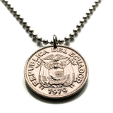 1979 Ecuador 50 Centavos coin pendant escudo Ecuatoriano Guayaquil Quito Cuenca Machala Manta Portoviejo Esmeraldas Ambato Chimborazo Guayas Eloy Alfaro Ibarra Los Ríos Azuay Tungurahua Cotopaxi Loja Imbabura Riobamba Pichincha Manabí Quevedo n003721
