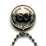 1979 Ecuador 50 Centavos coin pendant escudo Ecuatoriano Guayaquil Quito Cuenca Machala Manta Portoviejo Esmeraldas Ambato Chimborazo Guayas Eloy Alfaro Ibarra Los Ríos Azuay Tungurahua Cotopaxi Loja Imbabura Riobamba Pichincha Manabí Quevedo n003721