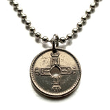 1927 Norway Norge Noreg Norsk 25 Ore coin pendant Norwegian crown letter H number 7 Oslo Bergen Stavanger Sandnes Trondheim Drammen Fredrikstad Sarpsborg Bokmal Nynorsk Porsgrunn Skien Kristiansand Alesund Tonsberg Nordic Scandinavia Vikings Norse n000425