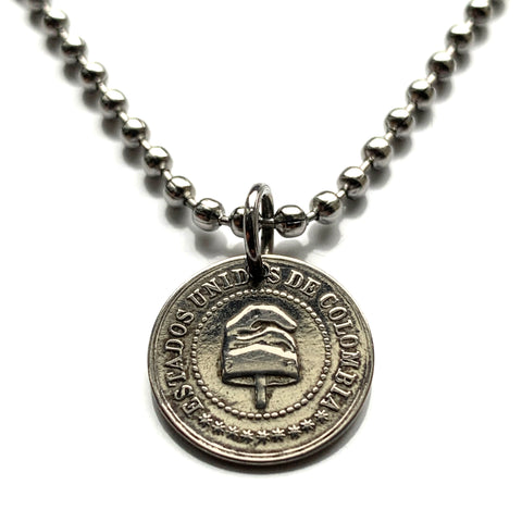 1886! Estados Unidos de Colombia 2-1/2 Centavos coin pendant Gorro frigio Bogotá Medellín Cali Barranquilla Cartagena Cúcuta Soacha Soledad Bucaramanga Bello Ibagué Manizales Montería Valle del Cauca Antioquia Pereira Caldas Armenia Quimbaya n002345