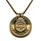 1999 Costa Rica 50 Colones coin pendant escudo Costarricense San Jose Puerto Limón Alajuela Liberia Puntarenas San Vicente Barranca ticos América Central Heredia Cinco Esquinas Desamparados Tamarindo Arenal Cartago Puntarenas Cocos Poás Nicoya n001218