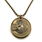 2016 Colombia 1000 Pesos coin pendant Loggerhead sea turtle Tortuga Boba Caguama Cayume Cabezona red ear slider Bogotá Medellín Cali Barranquilla Cartagena Cúcuta Soacha Soledad Bucaramanga Bello Ibagué Manizales Valle del Cauca Antioquia Pereira n000299