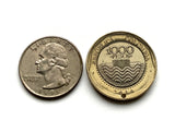 2016 Colombia 1000 Pesos coin pendant Loggerhead sea turtle Tortuga Boba Caguama Cayume Cabezona red ear slider Bogotá Medellín Cali Barranquilla Cartagena Cúcuta Soacha Soledad Bucaramanga Bello Ibagué Manizales Valle del Cauca Antioquia Pereira n000299