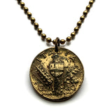 1940 Italy 10 Centesimi coin pendant World War 2 era Savoy shield Rome Florence Milan Venice Napoli Verona Torino Assisi Capri Siena Ferrara Ancona Palermo Cagliari Perugia Bergamo Parma Ragusa Salerno Pisa Matera Sorrento Trento Capri Bari n000547