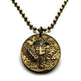 1940 Italy 10 Centesimi coin pendant World War 2 era Savoy shield Rome Florence Milan Venice Napoli Verona Torino Assisi Capri Siena Ferrara Ancona Palermo Cagliari Perugia Bergamo Parma Ragusa Salerno Pisa Matera Sorrento Trento Capri Bari n000547