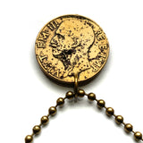 1940 Italy 10 Centesimi coin pendant World War 2 era Savoy shield Rome Florence Milan Venice Napoli Verona Torino Assisi Capri Siena Ferrara Ancona Palermo Cagliari Perugia Bergamo Parma Ragusa Salerno Pisa Matera Sorrento Trento Capri Bari n000547