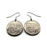 England United Kingdom Great Britain 10 Pence coin earrings English lions London Manchester Birmingham Sheffield Liverpool Bristol Leeds Newcastle Nottingham Reading Portsmouth Bradford Canterbury Norwich Leicester Southampton Somerset Essex Kent e000591
