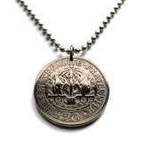 1907 Haiti 20 Centimes coin pendant Haitian flags cannons palm trees Port-au-Prince Cap-Haïtien Carrefour Delmas Pétion-Ville Port-de-Paix Croix des Bouquets Jacmel Léogâne Les Cayes Citadelle Laferrière Sans-Souci Palace Minot Artibonite Gonaïves n001600