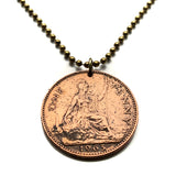 1965 United Kingdom Great Britain 1 Penny coin pendant Queen Elizabeth Britannia England Scotland Wales Northern Ireland London Edinburgh Cardiff Glasgow Belfast Manchester Leeds Liverpool Birmingham Bristol Sheffield Nottingham Norwich Newcastle n003524