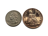 1965 United Kingdom Great Britain 1 Penny coin pendant Queen Elizabeth Britannia England Scotland Wales Northern Ireland London Edinburgh Cardiff Glasgow Belfast Manchester Leeds Liverpool Birmingham Bristol Sheffield Nottingham Norwich Newcastle n003524