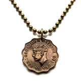 1949 Cyprus 1/2 Piastre coin pendant Cypriot jewelry Nicosia Limassol Strovolos Larnaca Lakatamia Agios Athanasios Famagusta Paphos Kyrenia Paralimni Kato Polemidhia Aglandjia Varosha Kourion Karavas Akamas Kormakitis Lefkoşa Lemesos Protaras n002315