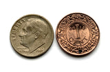 2014 Suriname 1 Cent coin pendant Dutch Guiana Paramaribo Lelydorp Nieuw Nickerie Moengo Nieuw Amsterdam Mariënburg Wageningen Albina Groningen Brownsweg Totness Sranan Tongo Surinamese Creole Netherlands Indian Hindustanis Wanica Sipaliwini n000449