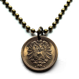 1875 Germany Deutschland 1 Pfennig coin pendant black German eagle Berlin Hamburg Munich Cologne Frankfurt Stuttgart Düsseldorf Dortmund Leipzig Bremen Dresden Hanover Bavaria Bonn Nuremberg n000177
