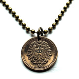 1875 Germany Deutschland 1 Pfennig coin pendant black German eagle Berlin Hamburg Munich Cologne Frankfurt Stuttgart Düsseldorf Dortmund Leipzig Bremen Dresden Hanover Bavaria Bonn Nuremberg n000177