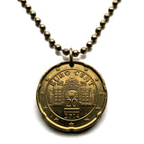 2014 Austria 20 Euro Cent coin pendant Belvedere Baroque Palaces Orangery Palace Stables Vienna Wien Habsburg dynasty Prince Eugene of Savoy Stadtpalais Innere Stadt Leopoldstadt Landstraße Wieden Margareten Mariahilf Neubau Museums Quartier n003025