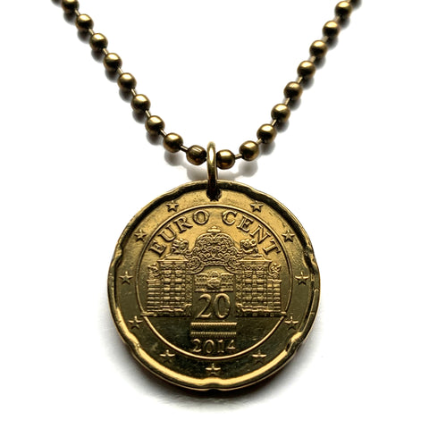 2014 Austria 20 Euro Cent coin pendant Belvedere Baroque Palaces Orangery Palace Stables Vienna Wien Habsburg dynasty Prince Eugene of Savoy Stadtpalais Innere Stadt Leopoldstadt Landstraße Wieden Margareten Mariahilf Neubau Museums Quartier n003025