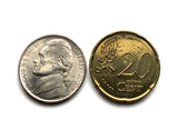 Portugal 20 Euro Cent coin earrings Portuguese king Afonso Henriques royal seal selo real 1142 O Conquistador Fundador 5 Quinas 7 castles Quincunx cross Reconquista Lisbon Porto Guimarães Sintra Braga Coimbra Évora Faro Belém Mirandese Pena e000664