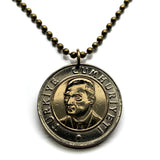 2005 Turkey Türkiye Lira coin pendant Mustafa Kemal Atatürk crescent moon star Istanbul Ankara Mardin Antalya Canakkale Troy Trabzon n003850
