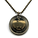 2005 Turkey Türkiye Lira coin pendant Mustafa Kemal Atatürk crescent moon star Istanbul Ankara Mardin Antalya Canakkale Troy Trabzon n003850