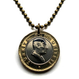 2005 Turkey Türkiye 50 Yeni Kuruş coin pendant Mustafa Kemal Atatürk crescent moon star Istanbul Ankara Mardin Antalya Canakkale Troy Trabzon n003890