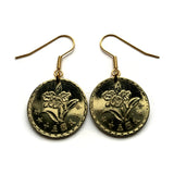 1967 Taiwan ROC China Formosa 5 Jiao coin earrings Mayling orchid blossom floral botanical garden New Taipei City Keelung Chiayi Changhua Miaoli Taoyuan Chinese Taichung Kaohsiung Taoyuan Tainan Hsinchu Kuomintang Hualien County Yilan e000645