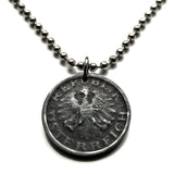 1948 Austria Osterreich 10 Groschen coin pendant Austrian eagle Vienna Habsburg shield Salzburg Graz Innsbruck Carinthia Styria Klagenfurt Villach Sankt Pölten Linz Tyrol Wels Dornbirn Wiener n000436
